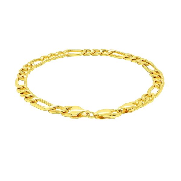 14k Yellow Gold Lite Figaro Bracelet (6.60 mm) - alternate view 4