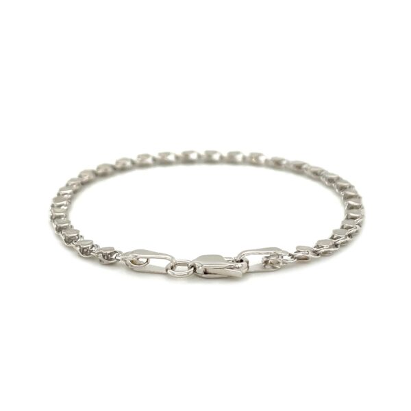 14k White Gold Heart Bracelet (3.00 mm) - alternate view 3