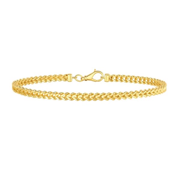 14k Yellow Gold Square Franco Bracelet (4.40 mm) - alternate view 2