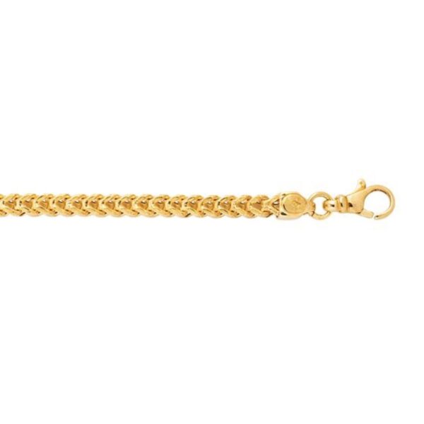 14k Yellow Gold Square Franco Bracelet (4.40 mm) - alternate view 4