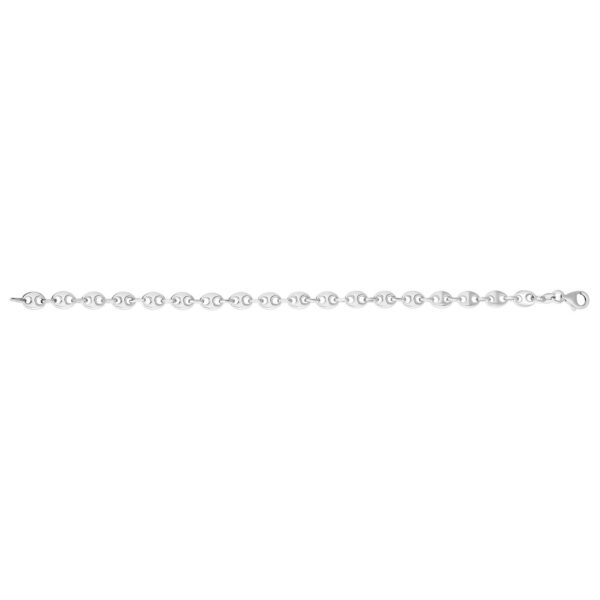 Sterling Silver Rhodium Plated Puffed Mariner Bracelet (3.70 mm) - alternate view 3