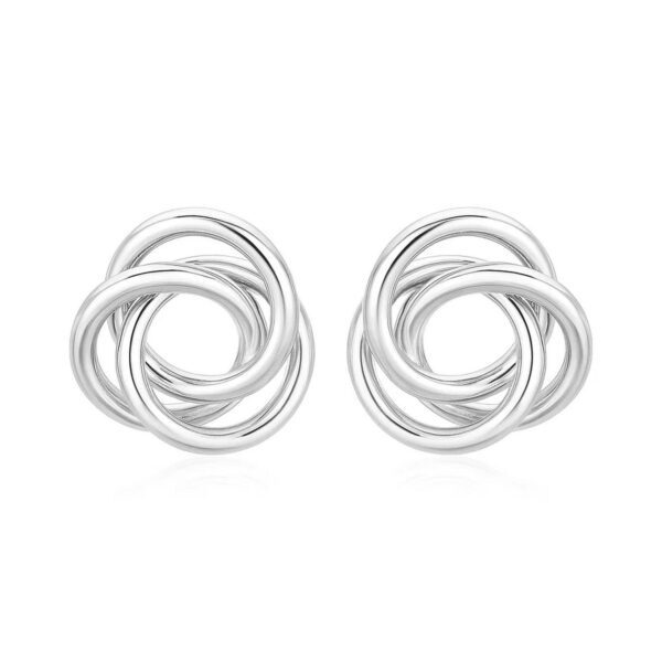 Polished Open Love Knot Earrings in Sterling Silver