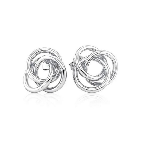 Polished Open Love Knot Earrings in Sterling Silver - alternate view 2