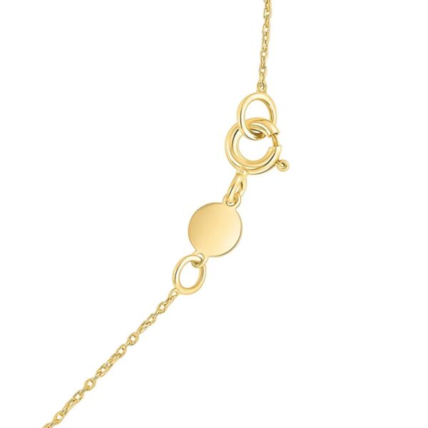 14K Yellow Gold Mini Diamond H Initial Pendant Necklace - alternate view 3