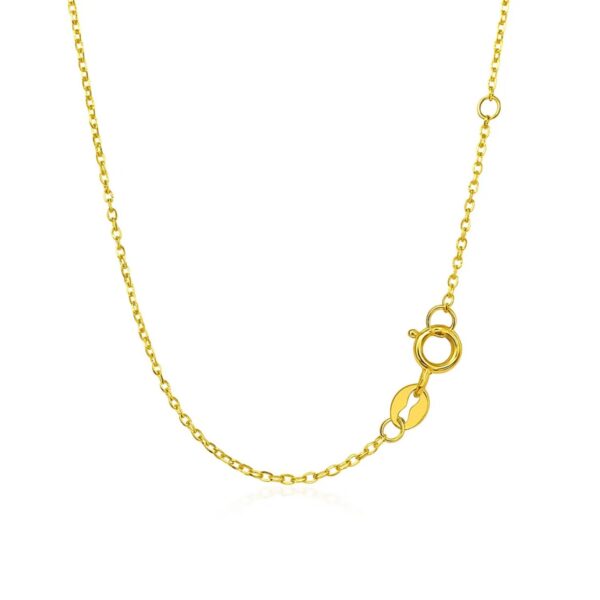 14k Yellow Gold 17 inch Necklace with Round Blue Topaz - alternate view 3