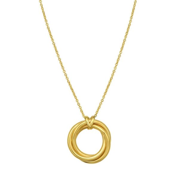 14K Yellow Gold Interlocking Large Trinity Necklace - alternate view 2