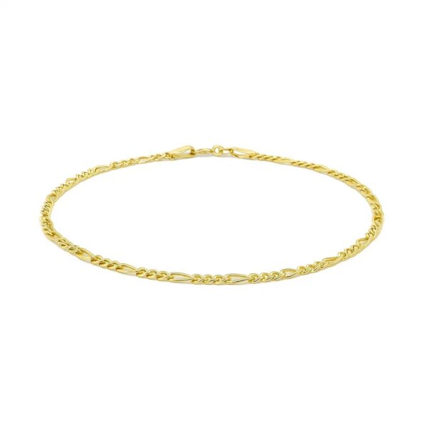 14k Yellow Gold Figaro Bracelet (1.90 mm) - alternate view 2
