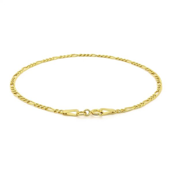 14k Yellow Gold Figaro Bracelet (1.90 mm) - alternate view 3