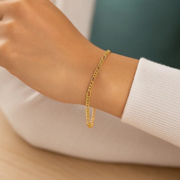 14k Yellow Gold Figaro Bracelet (1.90 mm) - alternate view 5