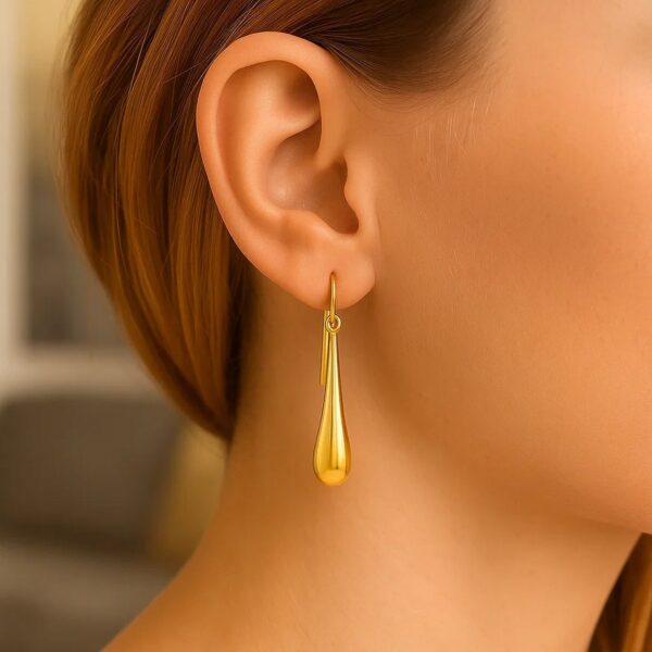 14k Yellow Gold Dramatic Drop Earrings - alternate view 5