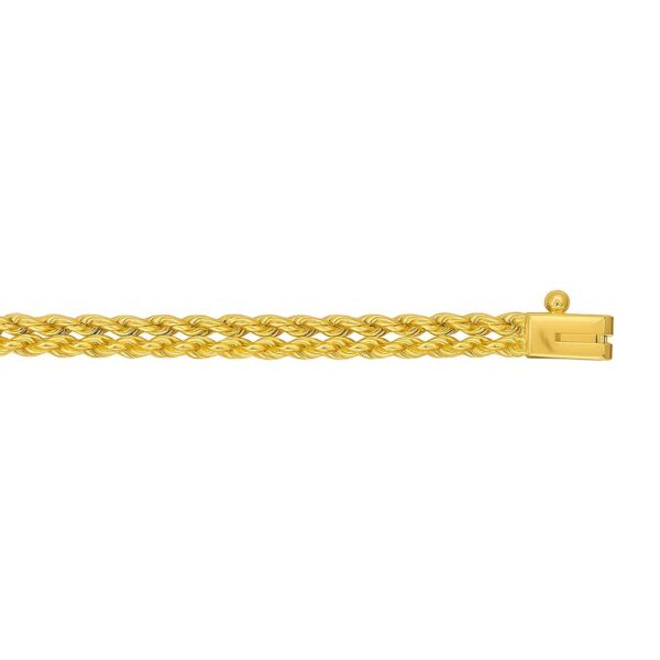 14k Yellow Gold Two Row Rope Bracelet (3.90 mm) - alternate view 2