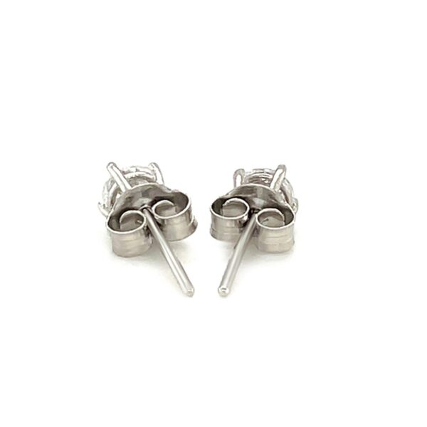 Sterling Silver Faceted White Cubic Zirconia Stud Earrings(4mm) - alternate view 3