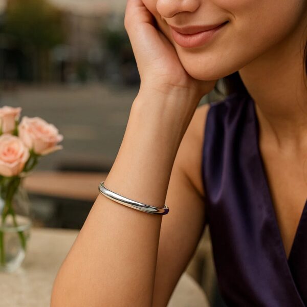 Classic Bangle in 14k White Gold (5.00 mm) - alternate view 4