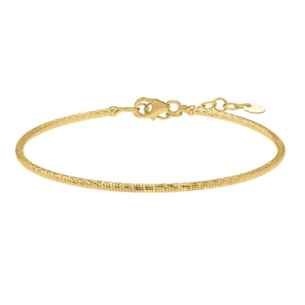 14K Yellow Gold Diamond Cut Stack Bangle Bracelet (1.80 mm) - alternate view 2