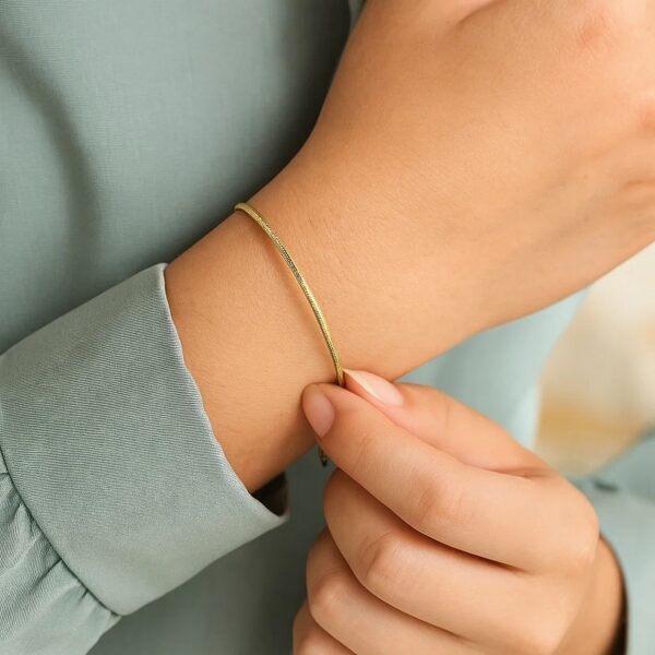 14K Yellow Gold Diamond Cut Stack Bangle Bracelet (1.80 mm) - alternate view 3
