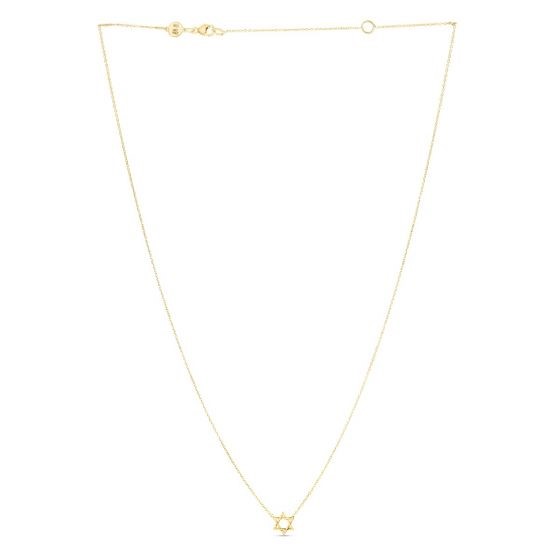 14k Yellow Gold Star of David Necklace - alternate view 2
