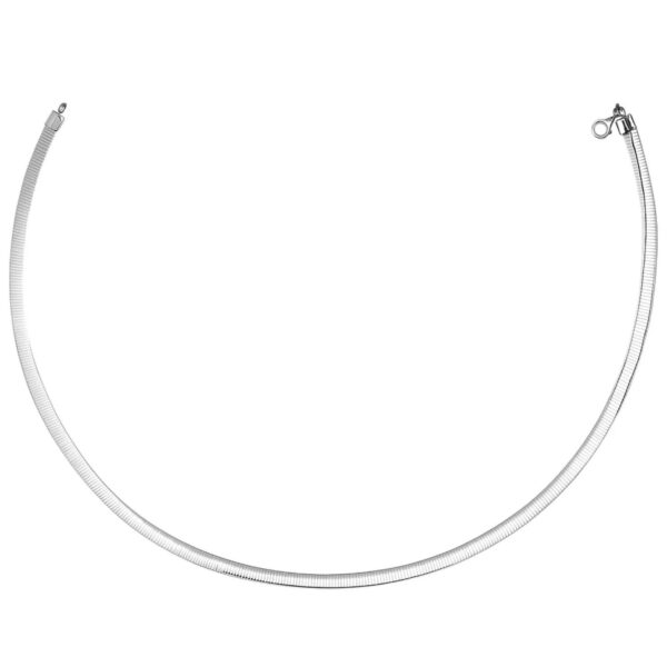 14K Yellow Gold And Silver Reversible Omega Chain Necklace (5.00 mm) - Yellow Gold &amp; Sterling Silver - alternate view 3