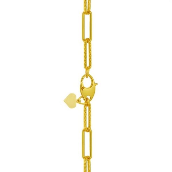 14K Yellow Gold Mini Diamante Paperclip Necklace (3.20 mm) - alternate view 3