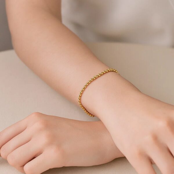 14K Yellow Gold Bead Bracelet (3.00 mm) - alternate view 4