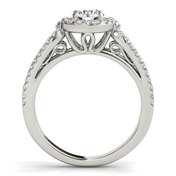 14k White Gold Diamond Engagement Ring with Teardrop Split Shank (7/8 cttw) - alternate view 2