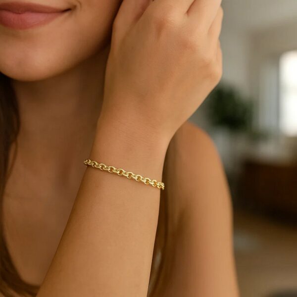 14k Yellow Gold Rolo Bracelet (2.50 mm) - alternate view 5