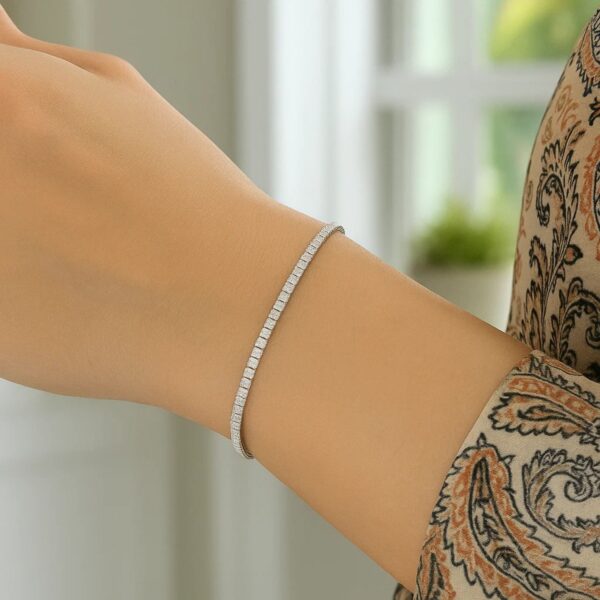 14K White Gold Mini Glacier Bracelet (2.10 mm) - alternate view 3