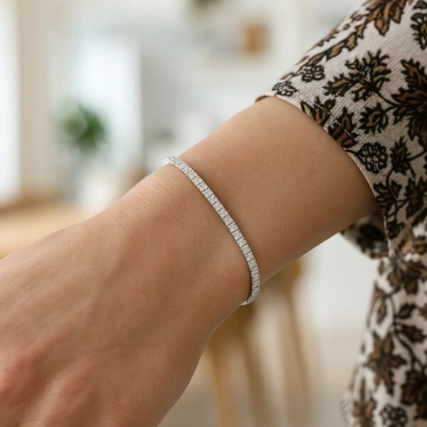 14K White Gold Mini Glacier Bracelet (2.10 mm) - alternate view 4