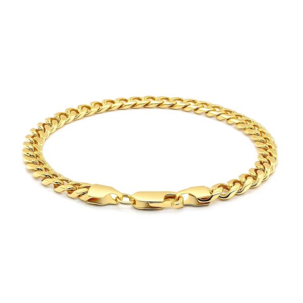 14k Yellow Gold Solid Miami Cuban Bracelet (6.00 mm) - alternate view 4
