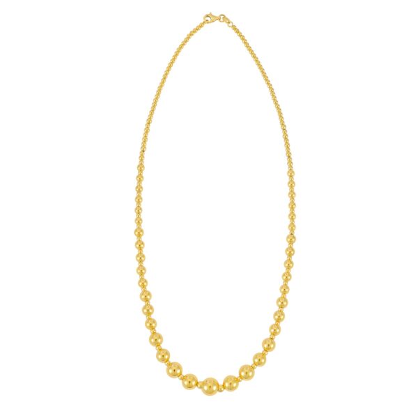 Graduated Bead Pallina Necklace in 14K Yellow Gold - alternate view 2