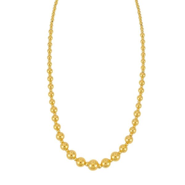 Graduated Bead Pallina Necklace in 14K Yellow Gold - alternate view 3