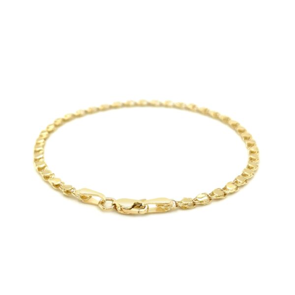 14k Yellow Gold Heart Bracelet (3.00 mm) - alternate view 3
