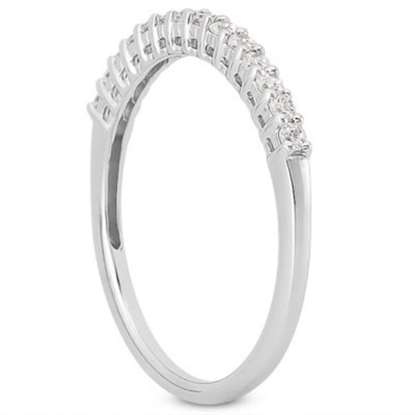 14k White Gold Shared Prong Diamond Wedding Ring Band with Airline Gallery - alternate view 2