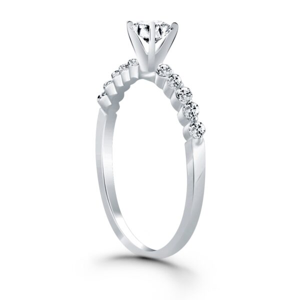 14k White Gold Diamond Engagement Ring with Shared Prong Diamond Accents - alternate view 3