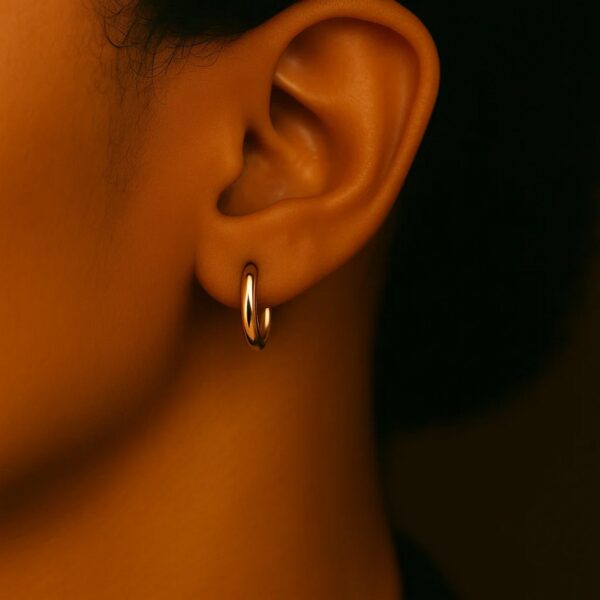 14k Yellow Gold Polished Hoop Earrings (2x15mm) - alternate view 5