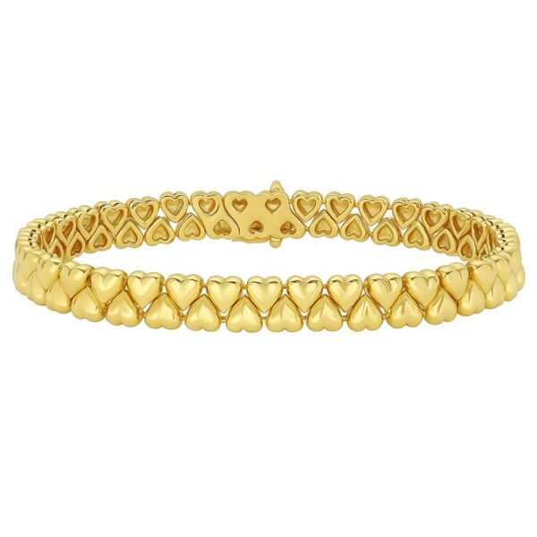 14K Yellow Gold Sweetheart Link Bracelet (7.00 mm) - alternate view 2