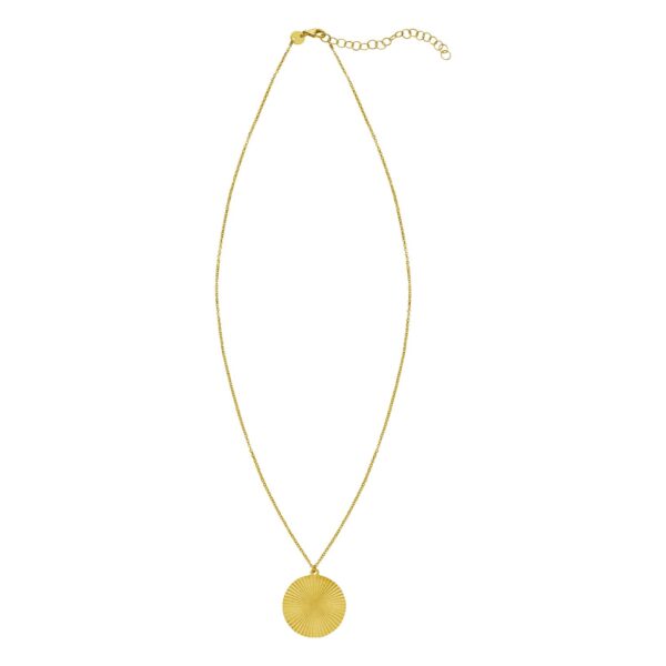14K Yellow Gold Radiating Circle Necklace - alternate view 2