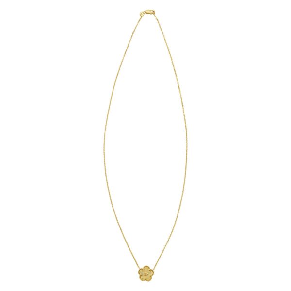 14K Yellow Gold Radiating Flower Necklace - alternate view 2