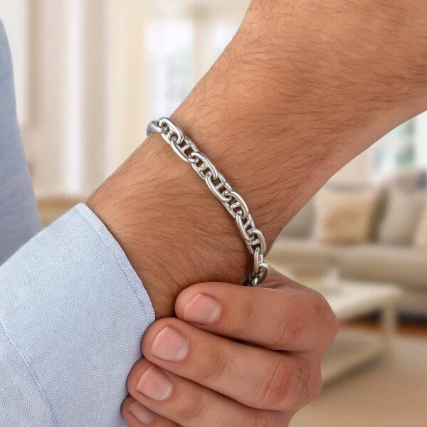 Sterling Silver Anchor Chain Bracelet (6.40 mm) - alternate view 4