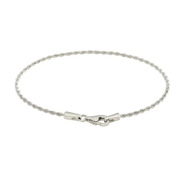 14k White Gold Solid Diamond Cut Rope Bracelet (1.60 mm) - alternate view 3
