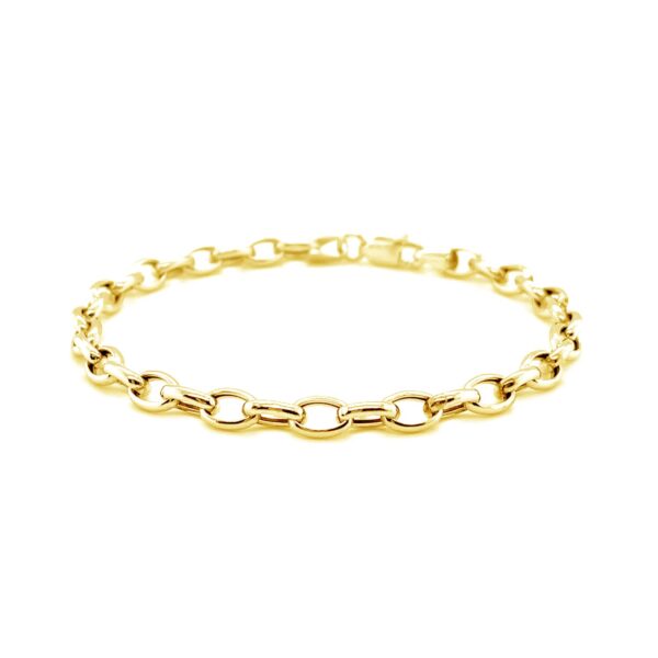14k Yellow Gold Oval Rolo Bracelet (4.60 mm) - alternate view 2