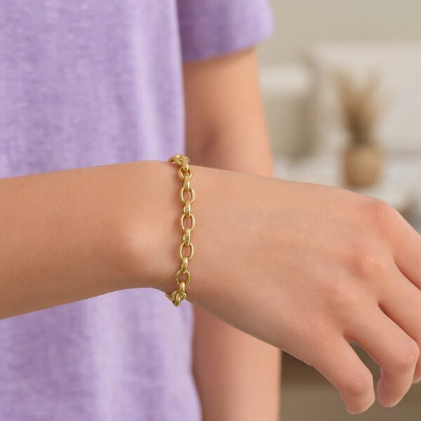 14k Yellow Gold Oval Rolo Bracelet (4.60 mm) - alternate view 5