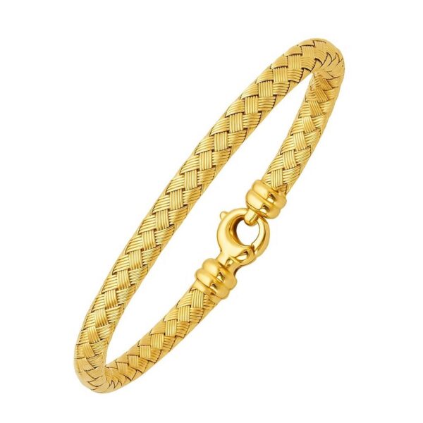 Fancy Weave Bangle in 14k Yellow Gold (5.00 mm) - alternate view 2