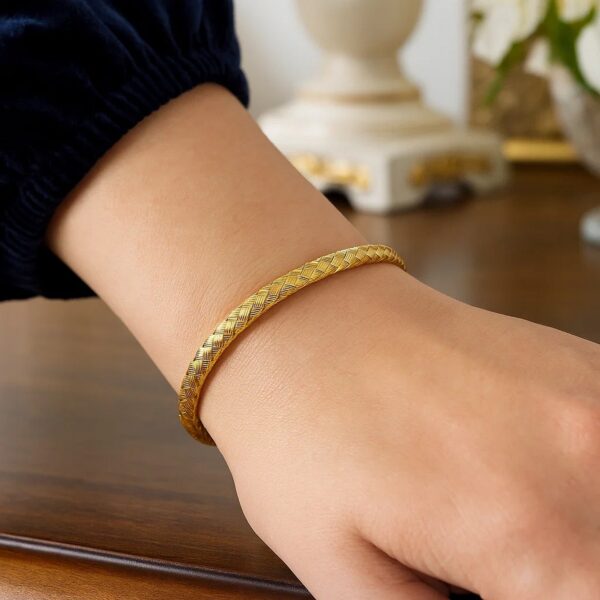 Fancy Weave Bangle in 14k Yellow Gold (5.00 mm) - alternate view 3