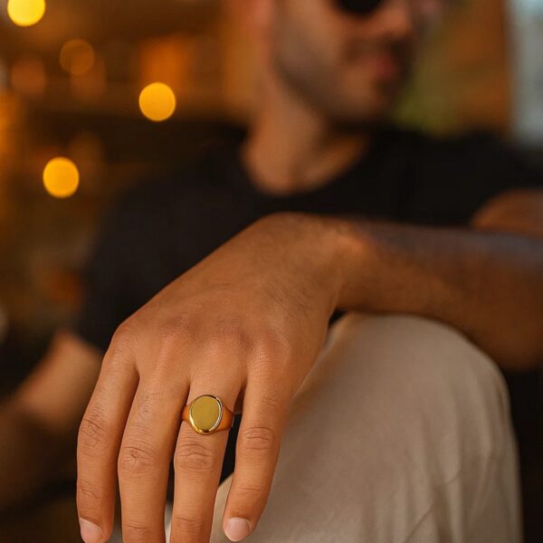 Classic Signet Ring in 10K Yellow Gold - alternate view 3