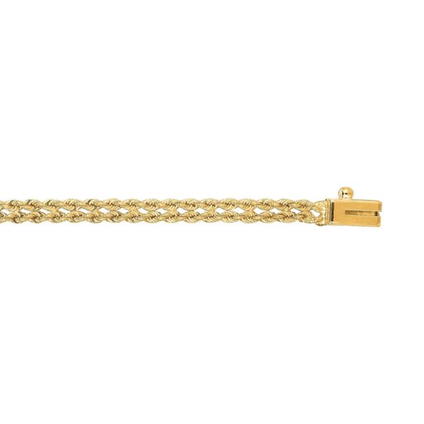 14k Yellow Gold Two Row Rope Bracelet (3.40 mm) - alternate view 2