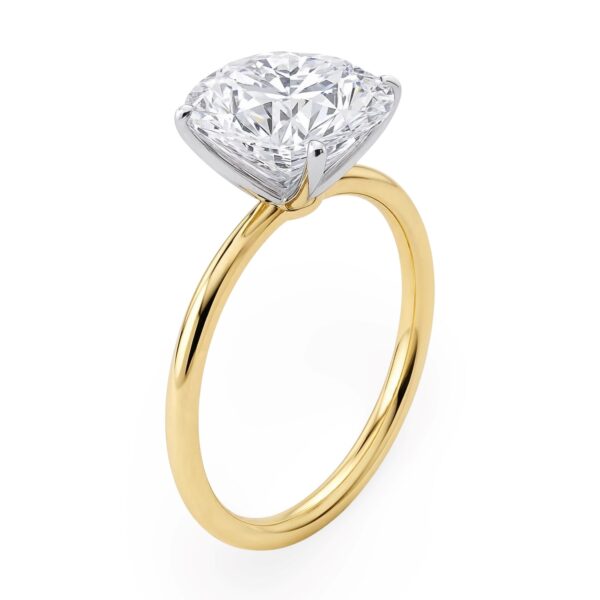 3 Carat Round Lab Grown IGI G/VS1 Diamond Solitaire Ring in 14K Yellow Gold - alternate view 2