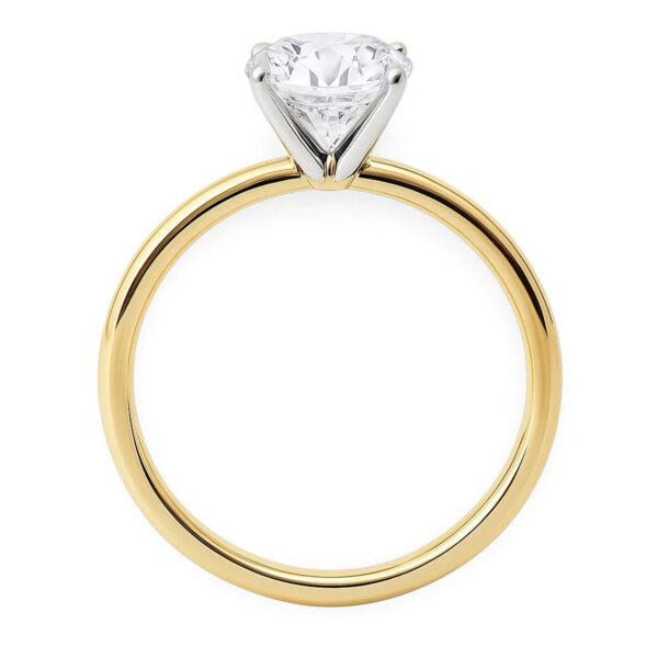 3 Carat Round Lab Grown IGI G/VS1 Diamond Solitaire Ring in 14K Yellow Gold - alternate view 4