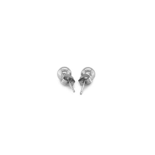 14k White Gold Classic Round Stud Earrings (5.0 mm) - alternate view 3