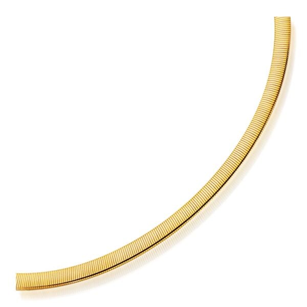 6.0mm 14k Two Tone Gold Reversible Omega Necklace - Two-Tone Gold