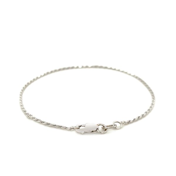 14k White Gold Solid Diamond Cut Rope Bracelet (1.80 mm) - alternate view 2